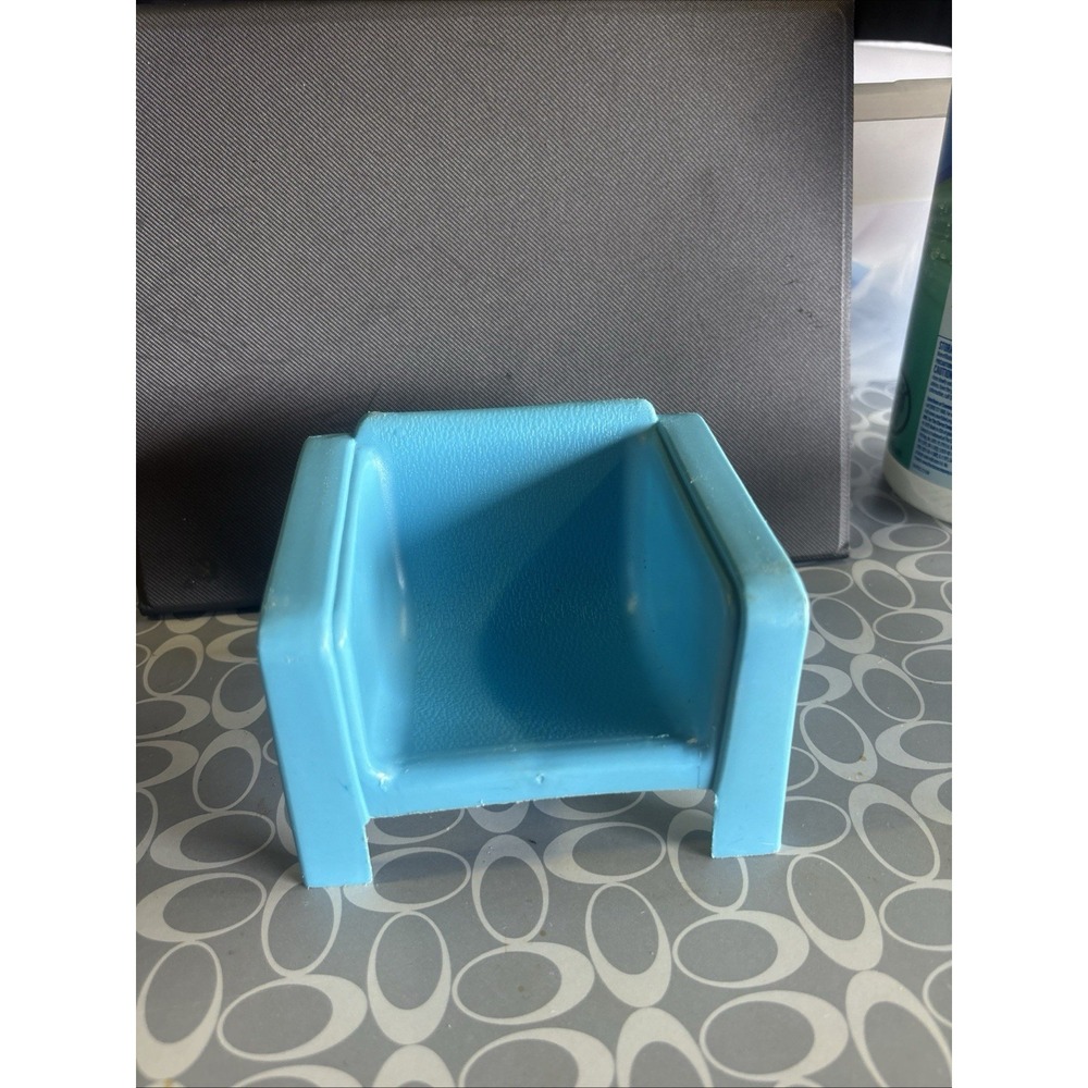 Vtg 1973 Barbie Doll Dream House Blue Modern Chair Dollhouse Furniture